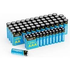 Maplin 48x aa 24x aaa pack of extra long life high performance alkaline batter