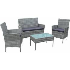 Outdoor Lounge Sets Neo 4-pcs - Grey Outdoor Lounge Set, 1 Table incl. 2 Chairs & 1 Sofas