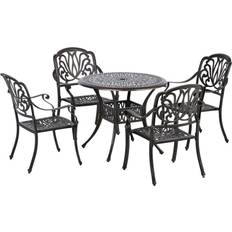 Garden & Outdoor Furniture OutSunny 5PCs Garden Conversation Patio Dining Set