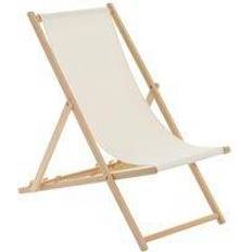 Harbour Housewares Wooden Folding Garden Sun Lounger Deck