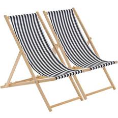 Black Sun Chairs Garden & Outdoor Furniture Harbour Housewares Wooden Folding Garden Sun Lounger Deck