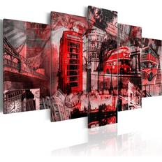 Artgeist London collage Sort/hvid billede Ramme 5stk
