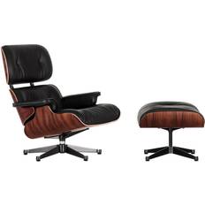 Vitra Sillas Vitra Eames Lounge Chair Sessel & Ottoman Schwarz Nero/Leder Premium F 66 Sillón