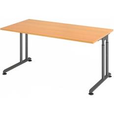 Skrivbord 160x80 Hammerbacher Hammerbacher 160x80cm Buche/Graphit Schreibtisch