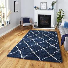 Blue Carpets Think Rugs Scandi Berber G257 Blue, White