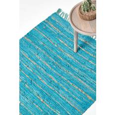 Homescapes Glitter Rug Blue, Turquoise, Gold