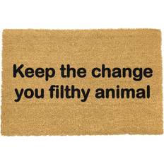 Artsy Doormats Keep The Change Grey, Black