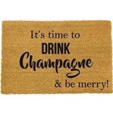 High Pile Entrance Mats It's Time to Drink Be Merry Doormat Black