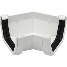 White Roof Accessories FloPlast White 114mm Square Line Gutter Angle 135°