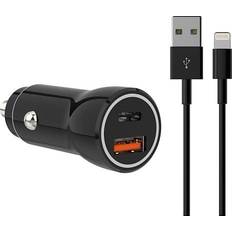 Sinox 12V duales USB Autoladegerät. 18W USB A 20W USB C. Schwarz, TV Wandhalterung