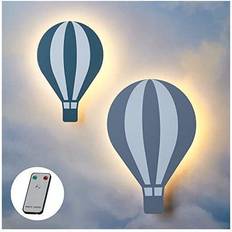 Wall Lamps Lights4fun Lights4fun Battery Operated LED Hot Air Balloon Children's Light Wall Lamp