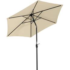 Natur Rund Parasoll 220 cm 6 Delar