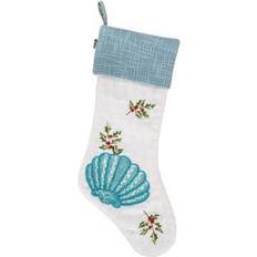 Cotton Stockings National Tree Company HGTV Collection Shell Stocking