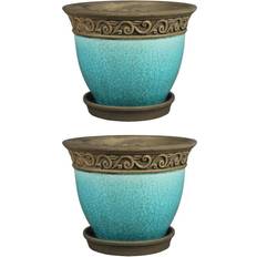 Pots, Plants & Cultivation Southern Patio Cadiz 8"" Crackled Ceramic Planter