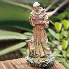 St francis garden statue Roman 12 Brown St Francis with Birdfeeder Garden Statue