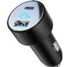 Baterías y Cargadores Joyroom car charger with digital display, u c, qc 3.0, pd, 53w, black(jr-ccd01)