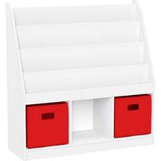 Kids Bookrack with Three Cubbies, White 2