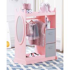 UTEX Kids Dress up Storage with Mirror Bin Armoire Dresser with 2 Costume