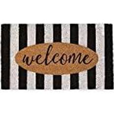 Stripes Entrance Mats DII Natural Black, White 16.9x29.1"