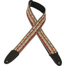 Red Straps Levy's Leathers M8HT-22 Gitarrengurt Jacquard Weave Poly Back & Ends 2" 60's Hootenanny Style 22