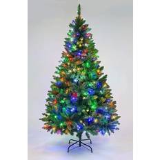 Pre lit 7ft 7ft/2.1m Pre Lit Green Bushy Christmas Tree 213.4cm