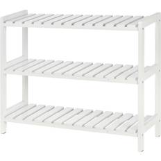 Open frame rack Homcom 3 Tier Wood Frame Slatted Shoe Rack