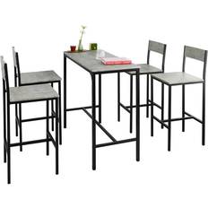 Grigio Set da Pranzo SoBuy OGT14-HG 5 Pezzi Con 4 Sedie Set da Pranzo 2pcs