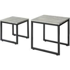 Mesas nido SoBuy De Salón Set De 2 Mesas Auxiliares Mesitas Gris+Negro GrisFBT42-HG Mesa nido