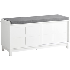 SoBuy Cabinet with 2 Sliding Doors Gray/White Range-chaussures 114x53cm