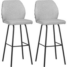 Fabric Bar Stools Homcom Linen Bar Stool 109cm 2pcs