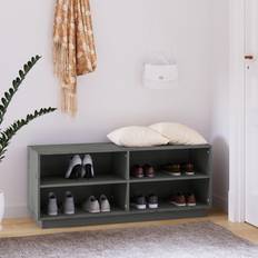 vidaXL Grå 110 x 34 x 45 cm Heltre Furu Skohylle