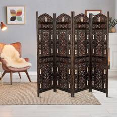 Brown Room Dividers Topfurnishing 4 Panel Heavy Room Divider