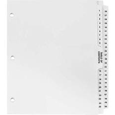 Office Supplies Numbered Dividers 1-50 3 Hole Punched