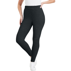 Black Leggings June+Vie Women's Classic Ankle Legging - Heather Charcoal