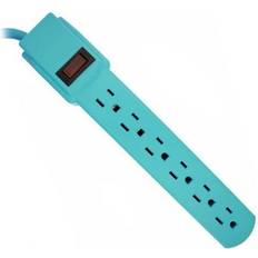 Blue Surge Protectors 1 ft 6 outlet safety surge protector angle plug ac wall power strip blue ul