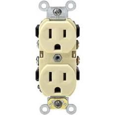 Electrical Installation Materials Leviton Grounded duplex outlet,no 111-br15-00i, mfg co, 3pk