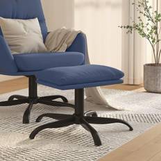 Polyester Fotpallar vidaXL blå Fotpall