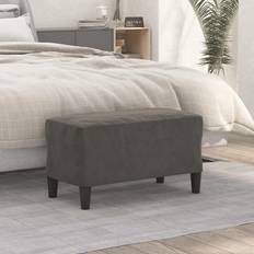 Gris Banquettes vidaXL Banc Gris Foncé 70x35x41 cm Velours Dark Grey Banquette