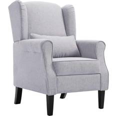 Gris Fauteuils vidaXL Gris Clair Tissu Fauteuil