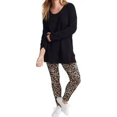 Brown - Women Leggings June+Vie Women's Classic Ankle Legging - Natural Cheetah