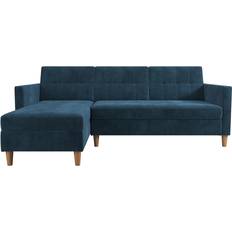 Wood Sofas DHP Hartford Sectional Futon Blue Sofa 138.4cm