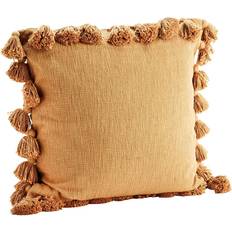 Madam Stoltz with Tassels 60 x 60 cm Yellow Cushion Cover Brown, Yellow, Orange, Blue (60x60cm)