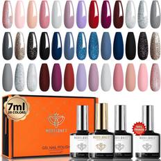 Modelones Gel Polish Nail Kit A0 Navy Burgundy 24-pack