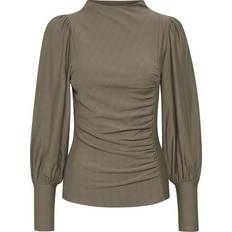 Gestuz Blusenshirt Rifagz Aus Jersey - Taupe