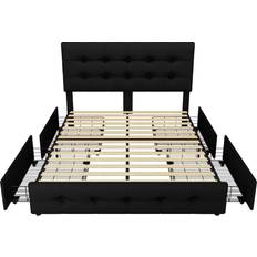 Built-in Storages Bed Frames TTVIEW Platform with 4 Storage Drawers