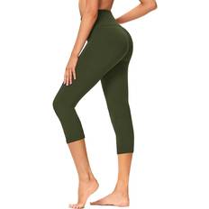 Green - Running Tights Gayhay Women's High Waisted Capri Leggings - Olive