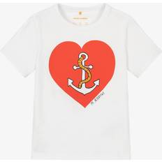 104/110 T-paidat Mini Rodini GOTS Sailors Heart Graphic T-shirt - White