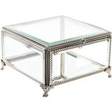 Transparente Organizadores de joyas Dkd Home Decor Caja-Joyero Cristal Metal x x Plateado Transparente