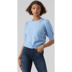 Vero Moda Damen VMDOFFY 2/4 O-Neck Pullover GA NOOS Strickpullover, Little Boy Blue/Detail:Melange, XXLW 32L