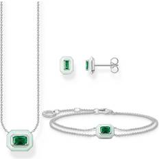 Thomas Sabo Gråa Örhängen Thomas Sabo Stiftörhängen Med Grön Sten